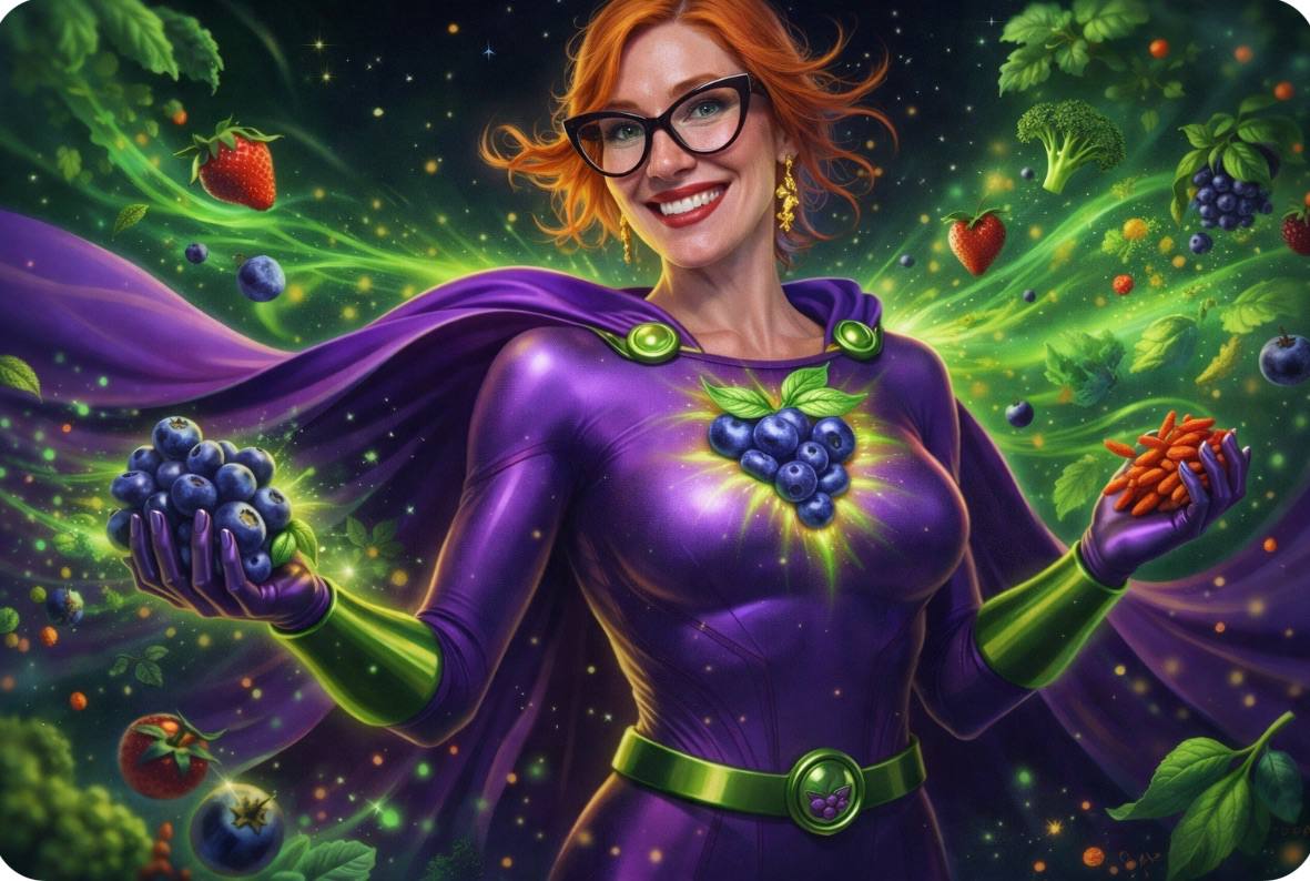 Antioxidant Lady superhero